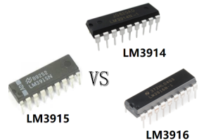 M3914 vs LM3915 vs LM3916: Diferans kle eksplike